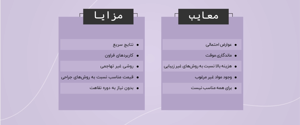 مزایا و معایب بوتاکس کردن که باهم مقایسه شده اند.