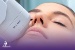 عک از صورت یک خانم در حال انجام هایفوتراپی