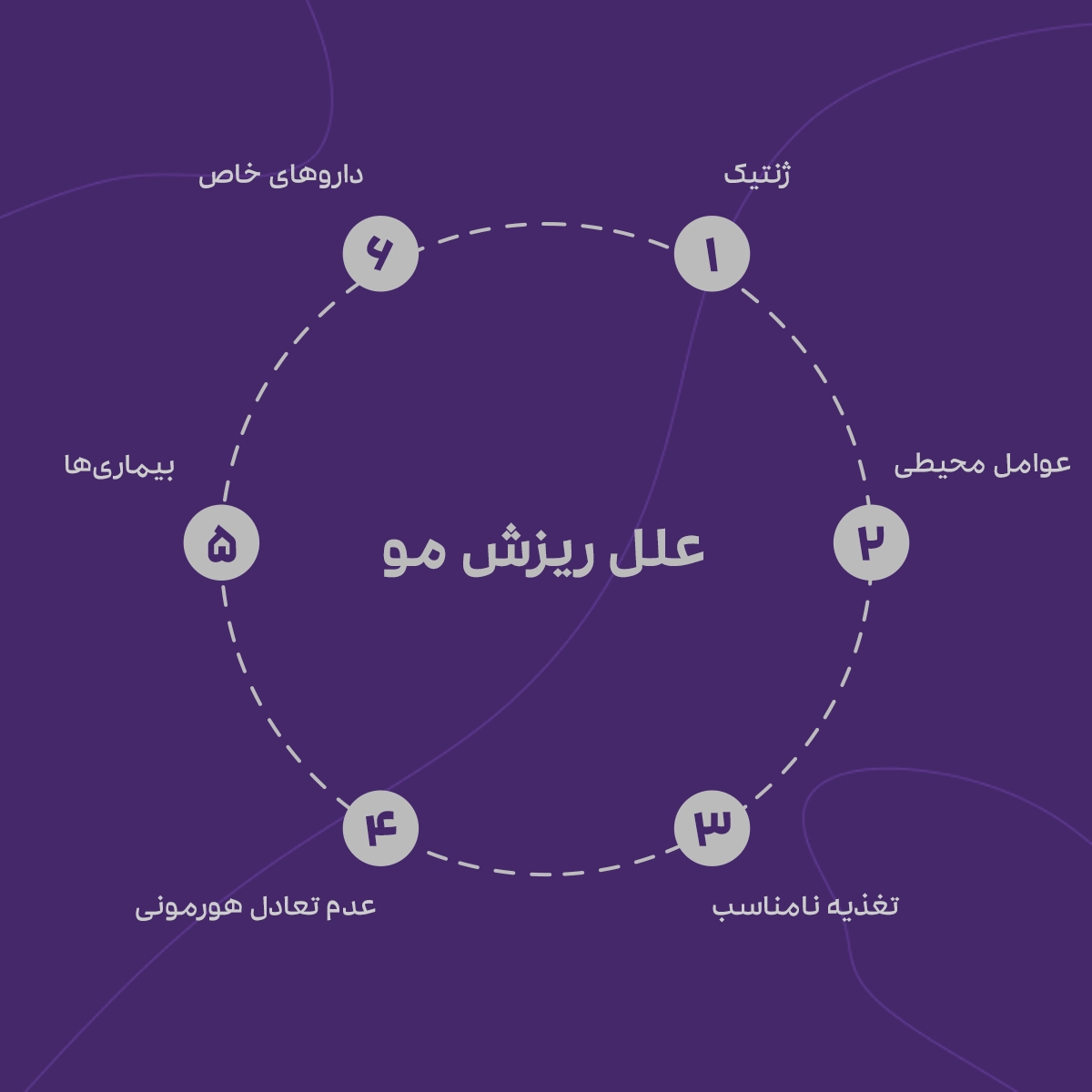 یک تصویر اینفوگرافیک از علل ریزش مو
