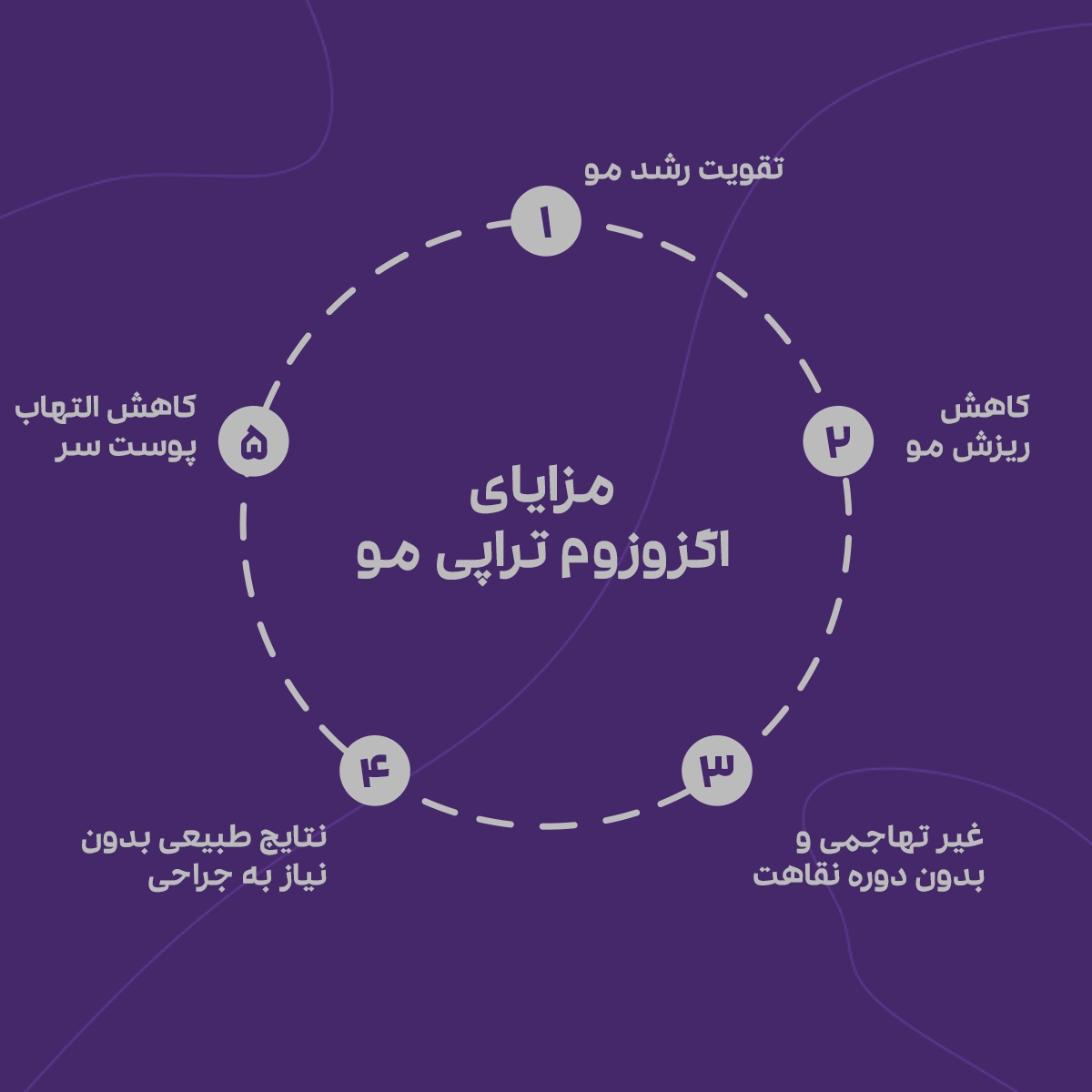 یک عکس اینفوگرافیک از مزایای اگزوزوم تراپی پوست