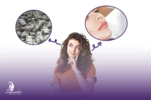 خانمی که در حال فکر کردن به هزینه کانتورینگ صورت در سال ۱۴۰۴ است