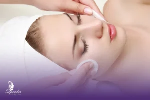 دختری که در حال انجام دادن مراقبت های بعد از اندولیفت است تا از عوارض آن جلوگیری کند