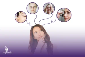 دختری که در حال فکر کردن به مراقبت های بعد از مزوتراپی صورت است